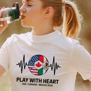 Soccer Heartbeat USA Canada Mexico 2026 Tri-Blend Shirt