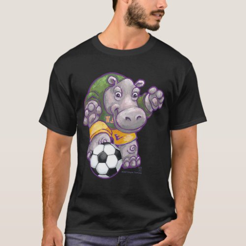 Soccer Hippo Mens T_Shirts