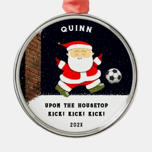 Soccer Holiday Gift Metal Ornament