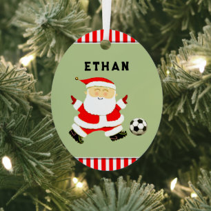 Soccer Holiday Gift Metal Ornament