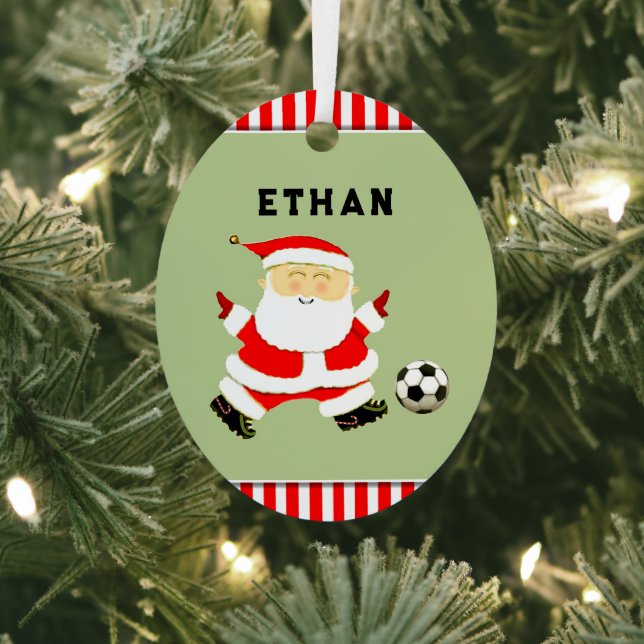 Soccer Holiday Gift Metal Ornament (Insitu)