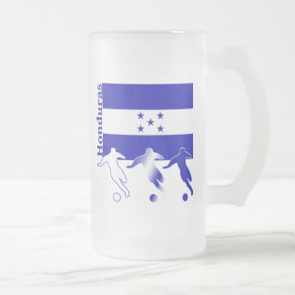 Soccer Honduras Frosted Glass Beer Mug