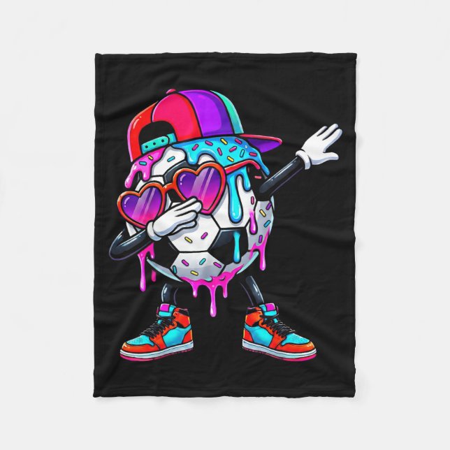 Soccer Ice Cream Drip Dabbing Sprinkles Srts Boys  Fleece Blanket (Front)