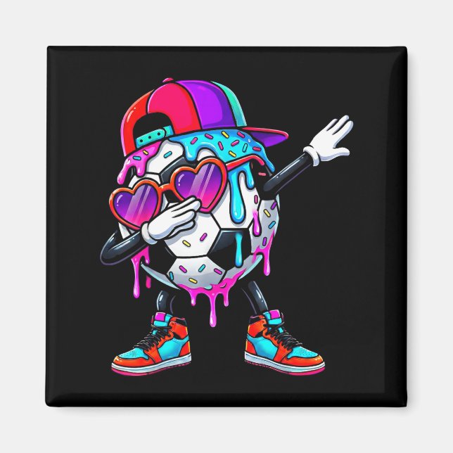 Soccer Ice Cream Drip Dabbing Sprinkles Srts Boys  Magnet (Front)