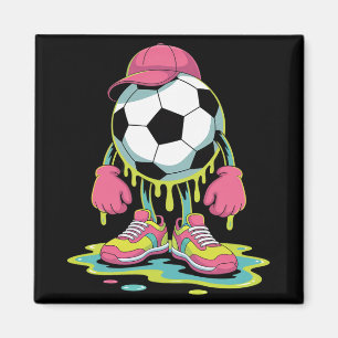 Soccer Ice Cream Drip Men Women Game Soccer Drip _ Magnet
