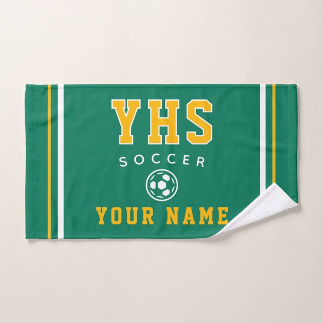 Soccer Icon, Custom Name & School, Team Gift Hand Towel (Hand Towel)