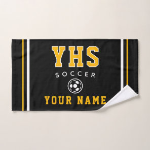 Soccer Icon, Custom Name & School, Team Gift Hand Towel