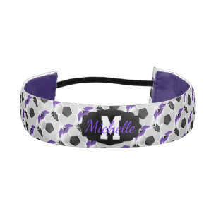 Soccer ⚽ in Black, Purple and White Athletic Headband