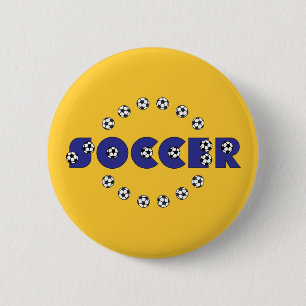 Soccer in Blue Pinback Button