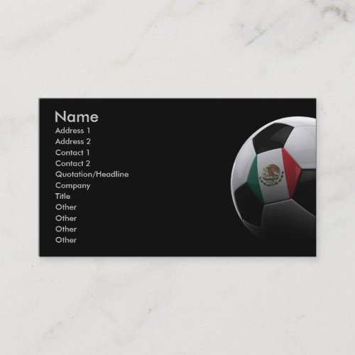 Soccer in Mexico Business Card Template