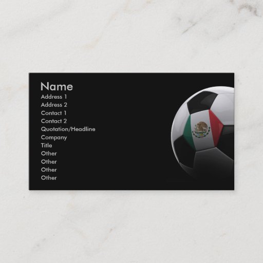 Customizable Soccer in Mexico Business Card Template