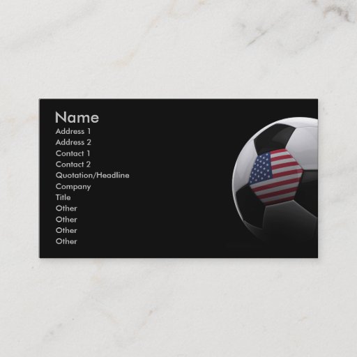 Customizable Soccer in the USA Business Cards