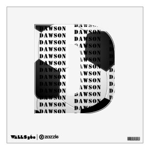 Soccer Initial Monogram Soccer Ball Wall Decal