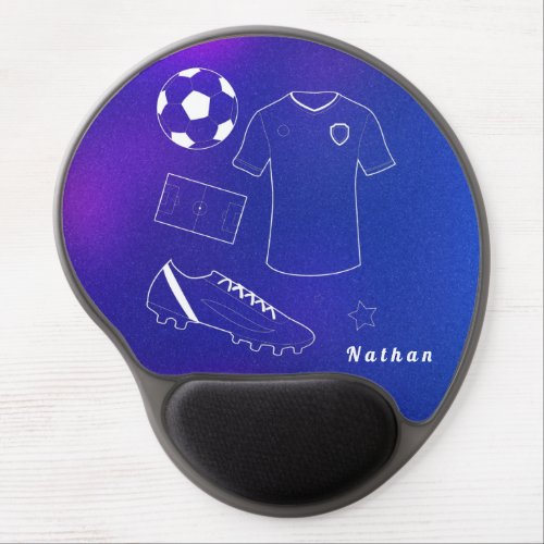Soccer Inventory  Custom Name Blue Gradient Sport Gel Mouse Pad