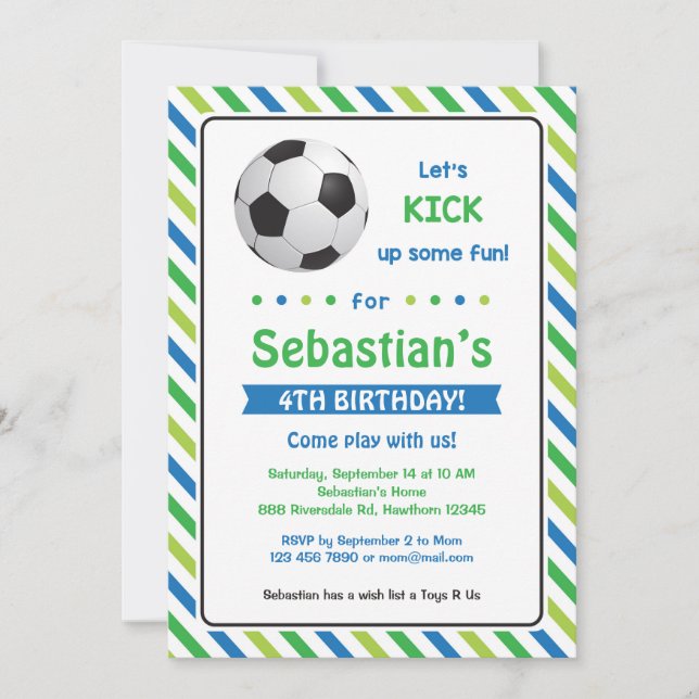 Soccer invitation / Soccer Birthday Invitation (Front)
