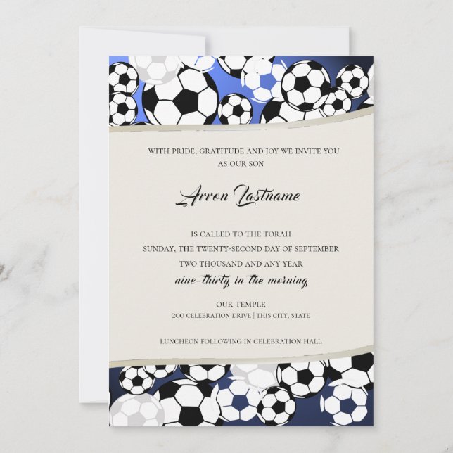 Soccer Invitational Bar Mitzvah Invitation (Back)