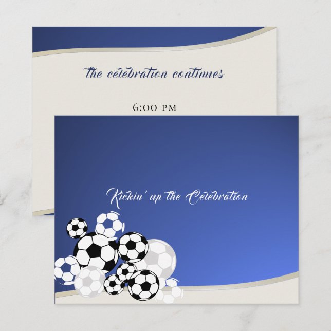 Soccer Invitational Bar Mitzvah Reception Card (Front/Back)