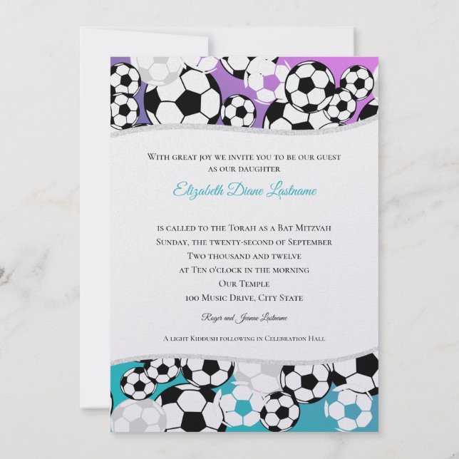 Soccer Invitational Mitzvah Invitation (Back)