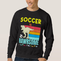 Soccer Is Awesome Boys Girls Soccer Dinosaur Footb