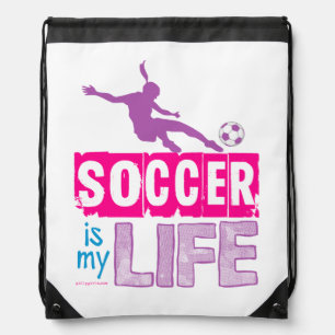 Soccer Is My Life Drawstring Bag