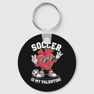 Soccer Is My Valentine Heart Sungles Valetines Day Keychain