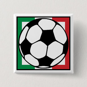 soccer. italia square. pinback button