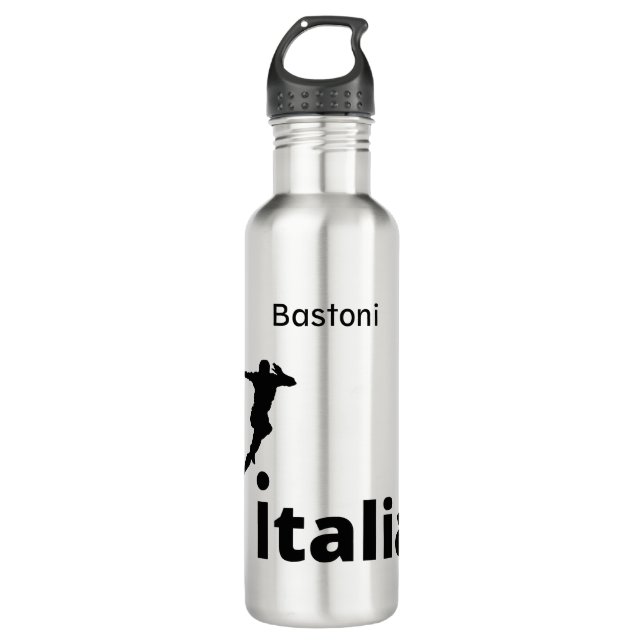 Soccer Italy, customizable  Stainless Steel Water Bottle (Front)