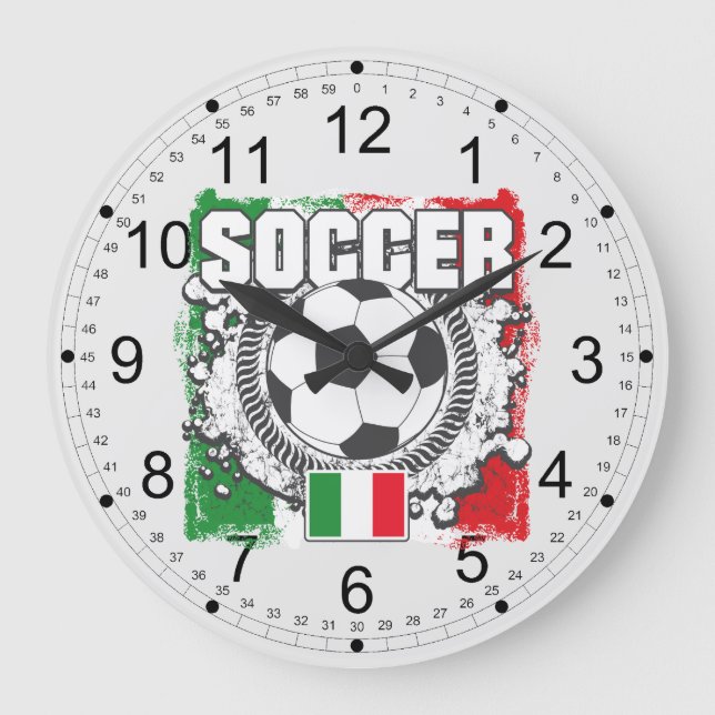Soccer Italy Large Clock (Front)