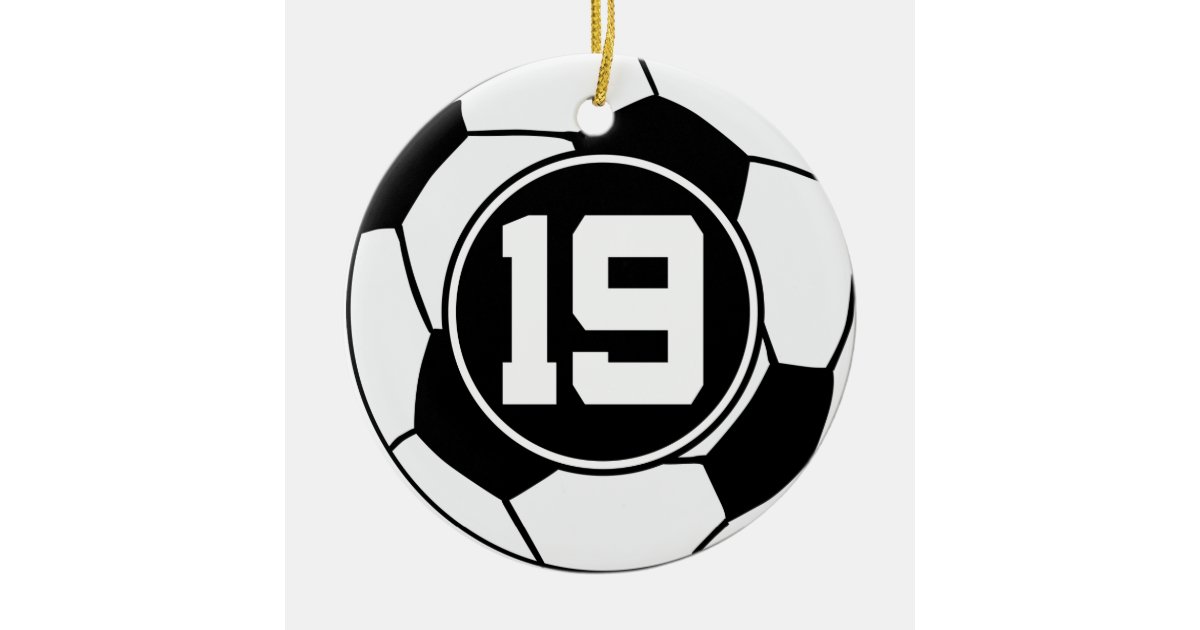 Soccer Jersey Number 19 Gift Idea Ceramic Ornament | Zazzle