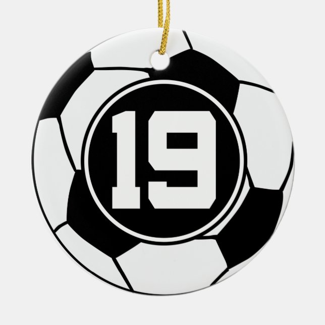 Soccer Jersey Number 19 Gift Idea Ceramic Ornament (Front)