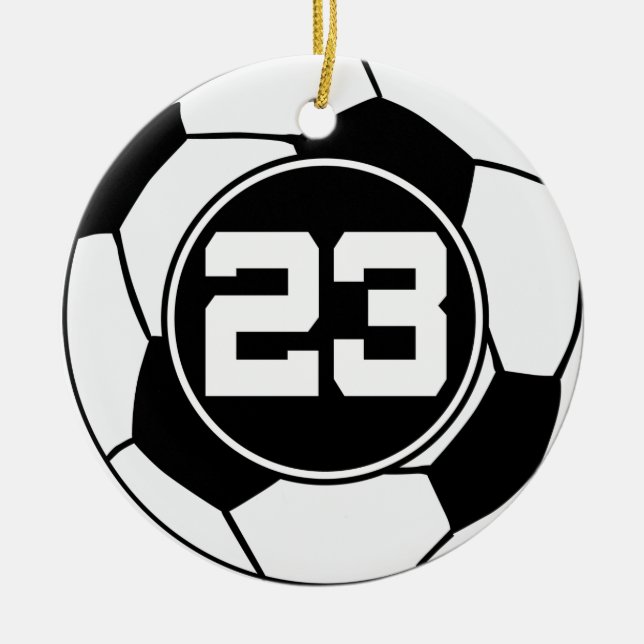 Soccer Jersey Number 23 Gift Idea Ceramic Ornament (Front)