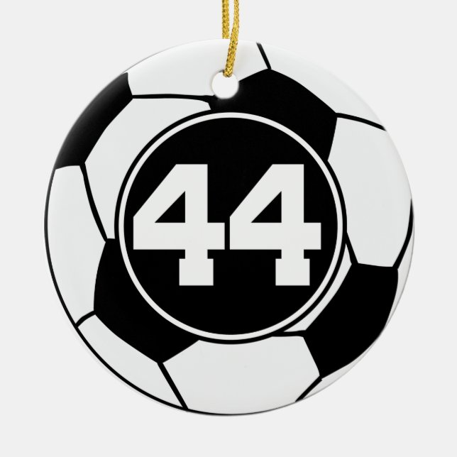 Soccer Jersey Number 44 Gift Idea Ceramic Ornament (Front)