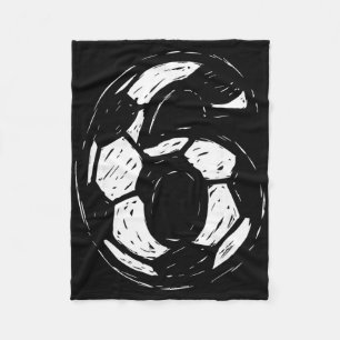 Soccer Jersey Number 6 Sketched Soccer Byll Style Fleece Blanket