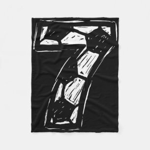 Soccer Jersey Number 7 Sketched Soccer Byll Style Fleece Blanket