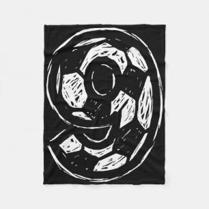 Soccer Jersey Number 9 Sketched Soccer Ll Style Sp Fleece Blanket