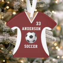 Soccer Jersey Sports Team Uniform Maroon Ornament