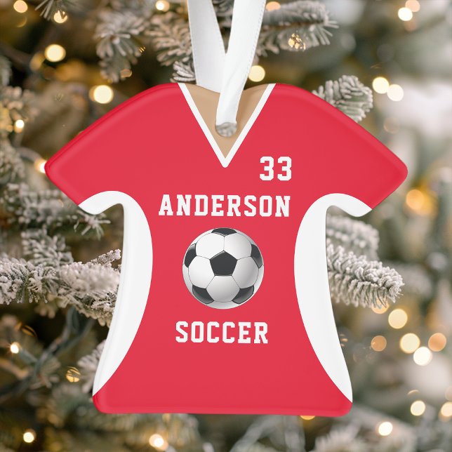 Soccer Jersey Sports Team Uniform Red Ornament (Creator Uploaded)