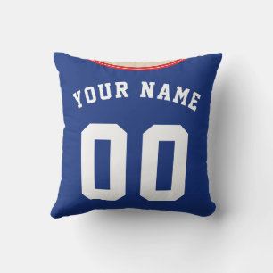 Soccer Jersey Template Blue Side Stripes   Throw Pillow