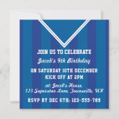 Soccer Jersey Themed Party Invites, Football, Blue Invitation (Front)