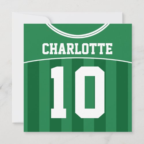 Soccer Jersey Themed Party Invites Football Green Invitation