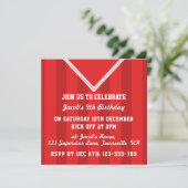 Soccer Jersey Themed Party Invites, Football, Red Invitation (Standing Front)