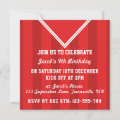 Soccer Jersey Themed Party Invites, Football, Red Invitation (Front)