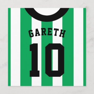 Soccer Jersey Themed Party Invites Template, Green