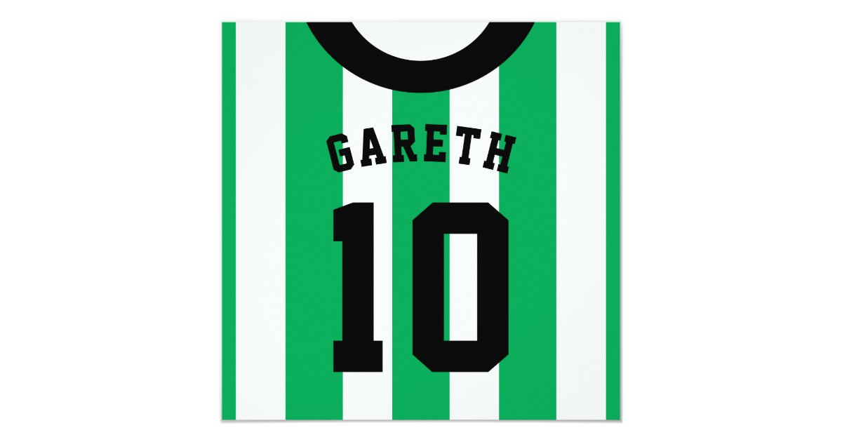 Soccer Jersey Themed Party Invites Template Green Zazzle Com