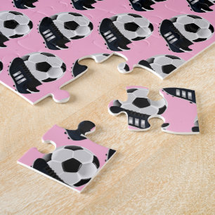 Soccer Jigsaw Puzzle Soft Baby Pink