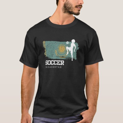Soccer Kazakhstan Flag Football Womens Soccer Girl T_Shirt