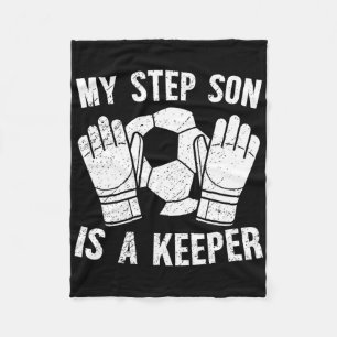 Soccer Keeper Step-dad Of A Soccer Goalie Stepdad Fleece Blanket