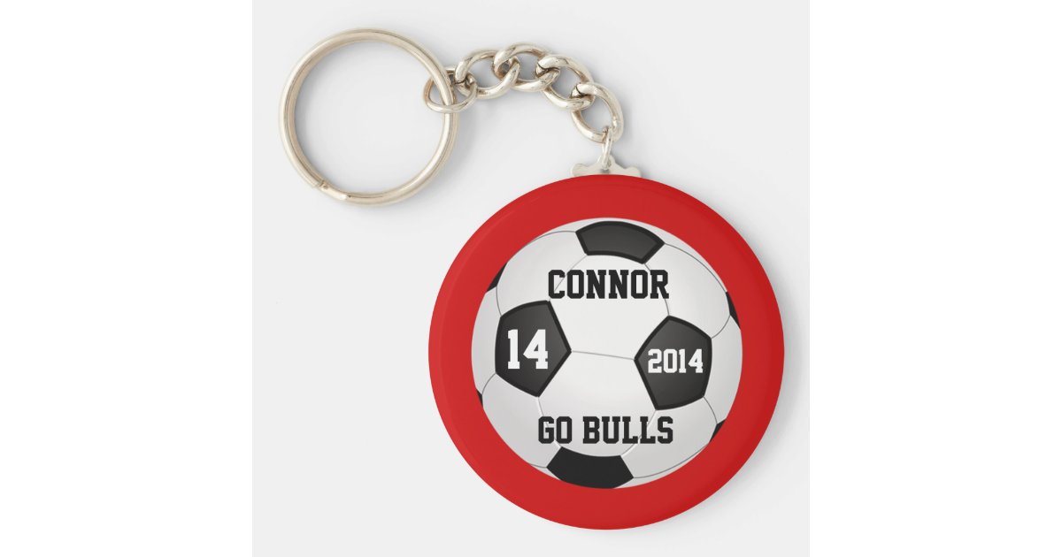 Soccer Keychains, Name, Team Name, Number and Year Keychain
