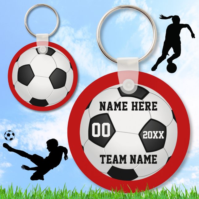 Soccer Keychains, Name, Team Name, Number and Year Keychain (Soccer Souvenirs. Cheap Soccer Keychains. Personalized Soccer Party Favors. Cheap Soccer Team Gifts.)