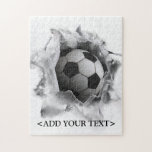 Soccer Kick Jigsaw Puzzle<br><div class="desc">Soccer design to easily customize with your unique message.</div>